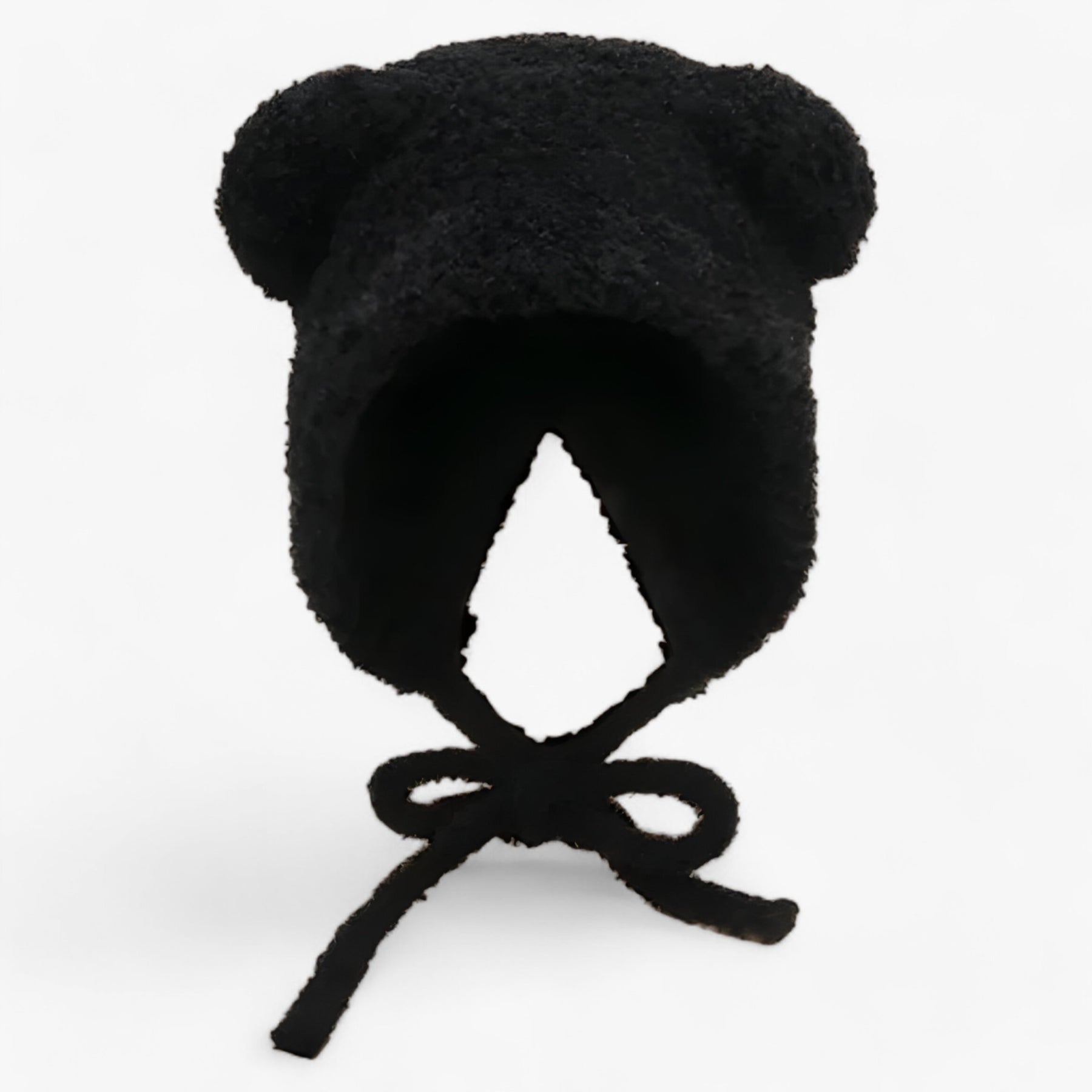 accessories : Yumi | Warme Leren-Wollen Muts - Trendy & Comfortabel in Zwart 56-58cm van Pantinoshop