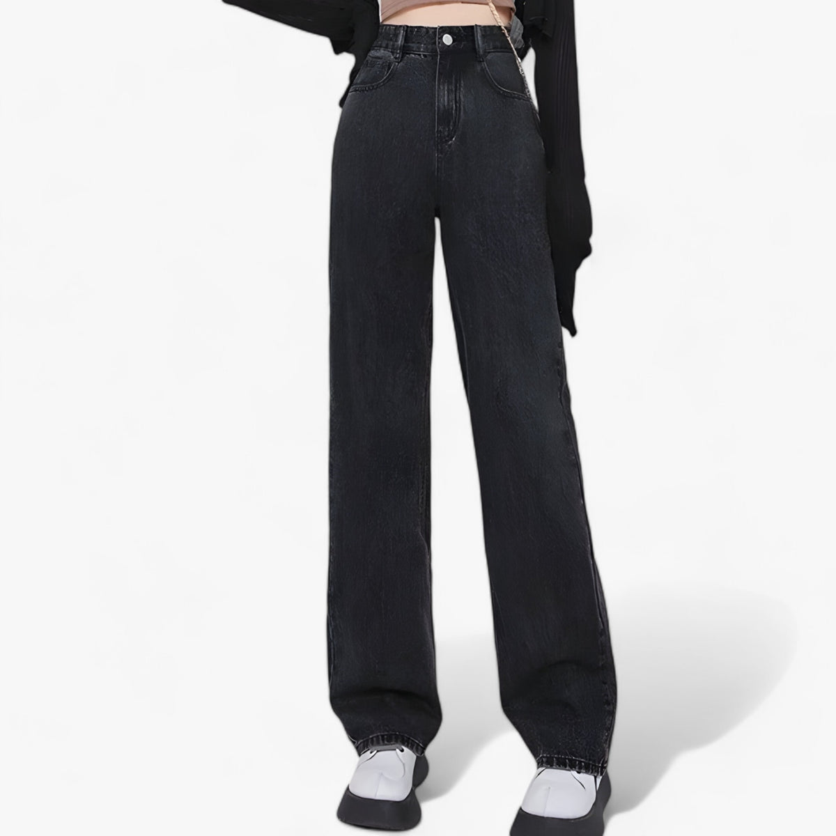 men's fashion : Siena | Denim met wijde pijpen - Klassieke pasvorm en dagelijks comfort in Zwart van Pantinoshop