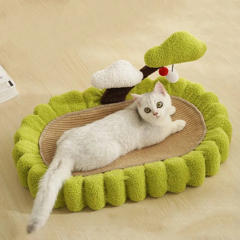 pets : Katten Krabmand Speelmat in 65CM Green van Pantino