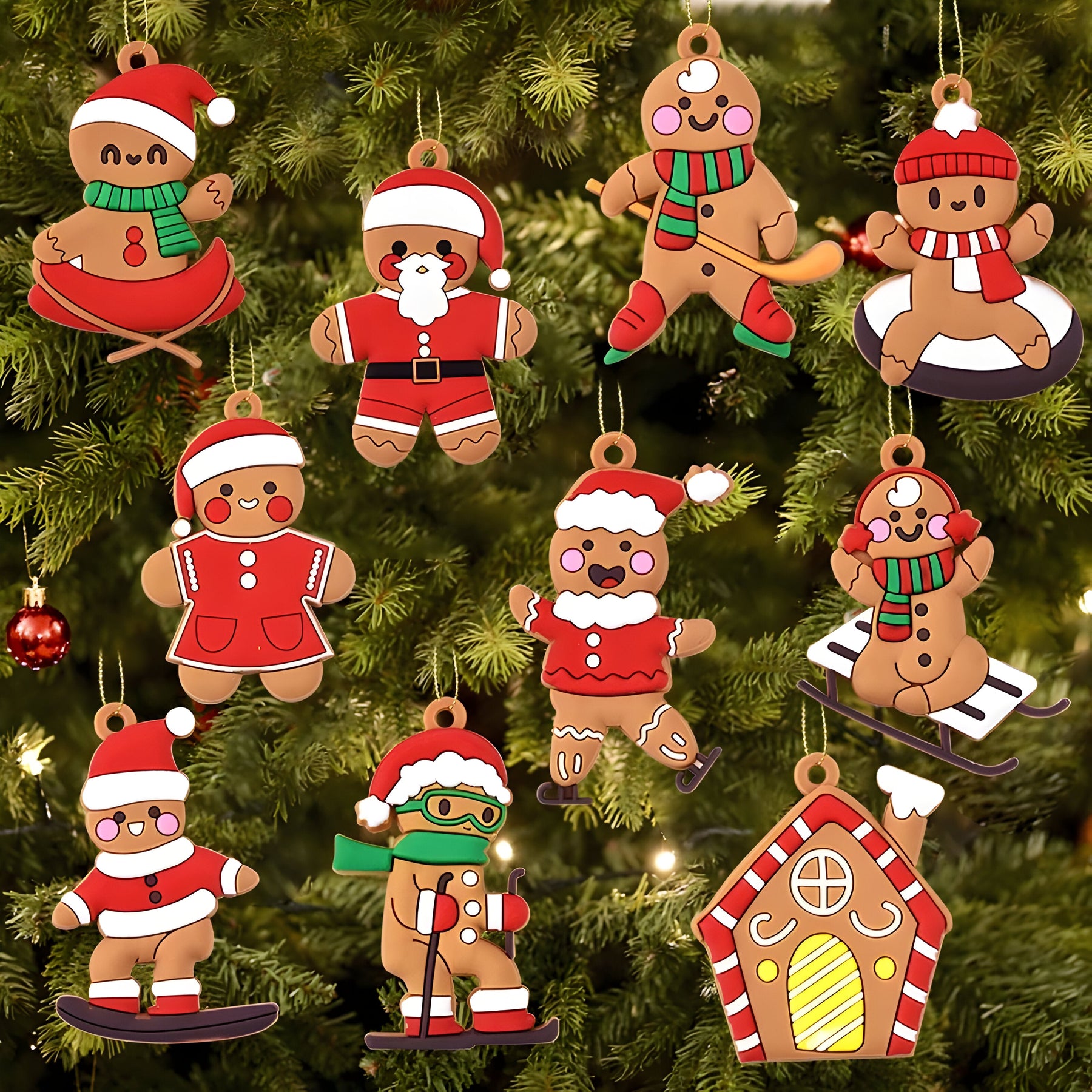 home & garden : Gemberbel | 10 stuks Sport Gingerbread Man-hangers - Feestelijke decoraties voor de boom in van Pantino