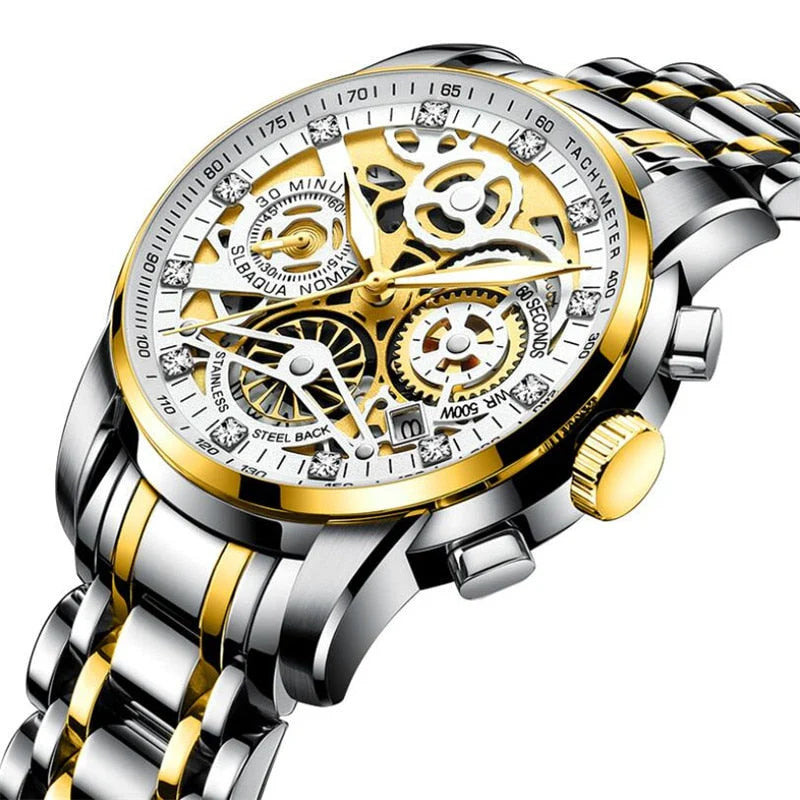 watches : Skeleton Watch | Heren Horloge in Zilver goud van Pantino