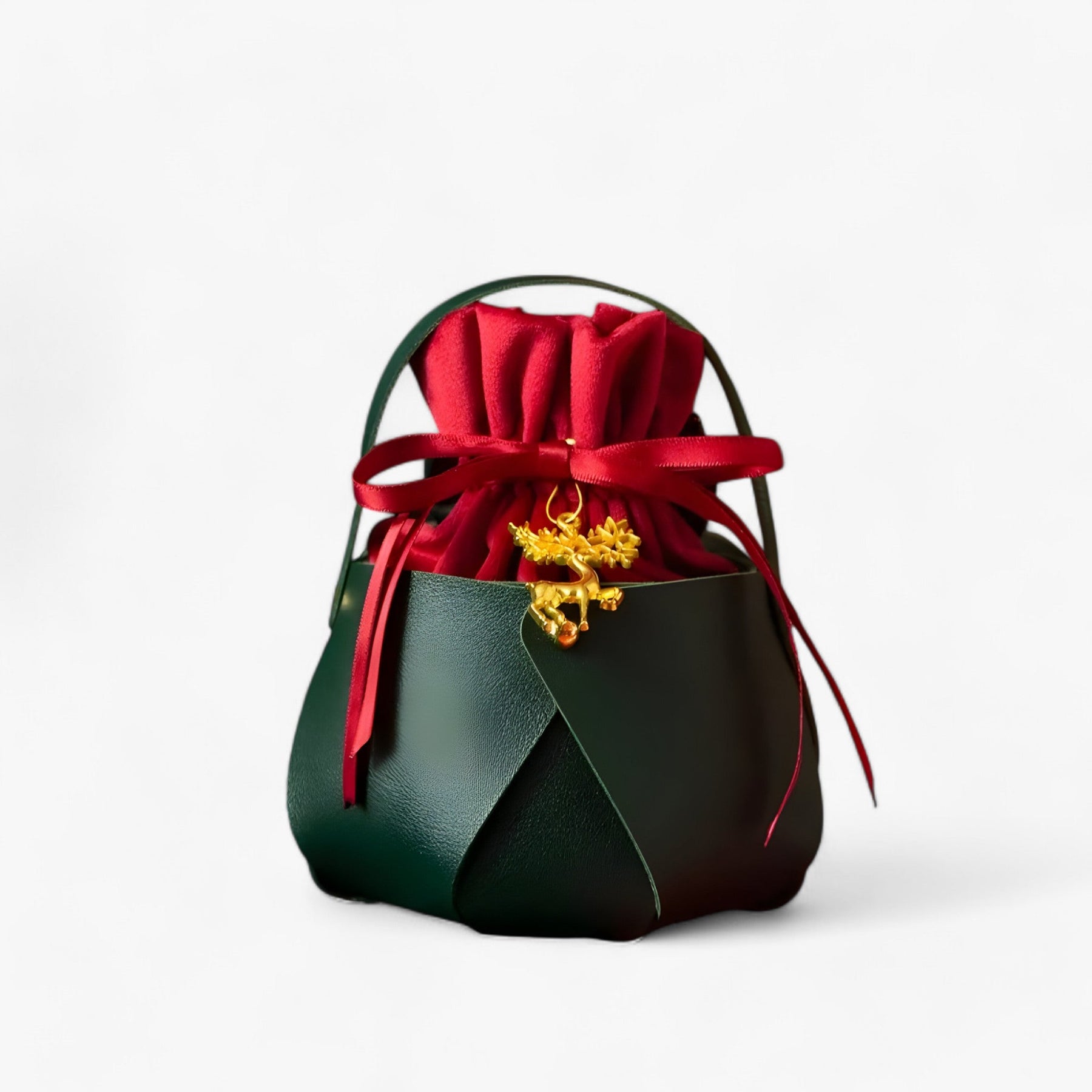 bags : Layla | 1PC Kerstmis Appelzak - Draagbare Cadeaudoos voor Feestelijke Verpakking in Groen 2 van Pantinoshop