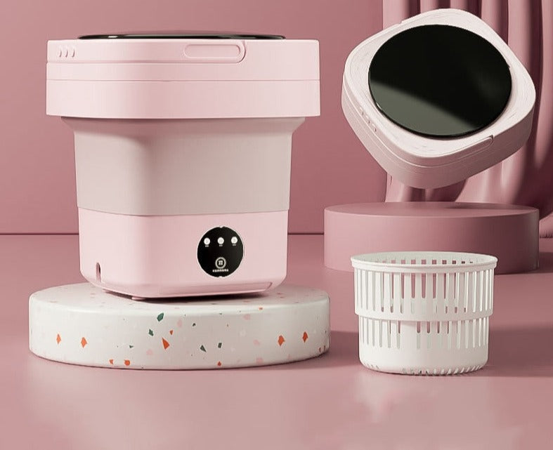 home & garden : FoldaWash | De handige opvouwbare mini wasmachine met droger in Roze van Pantino