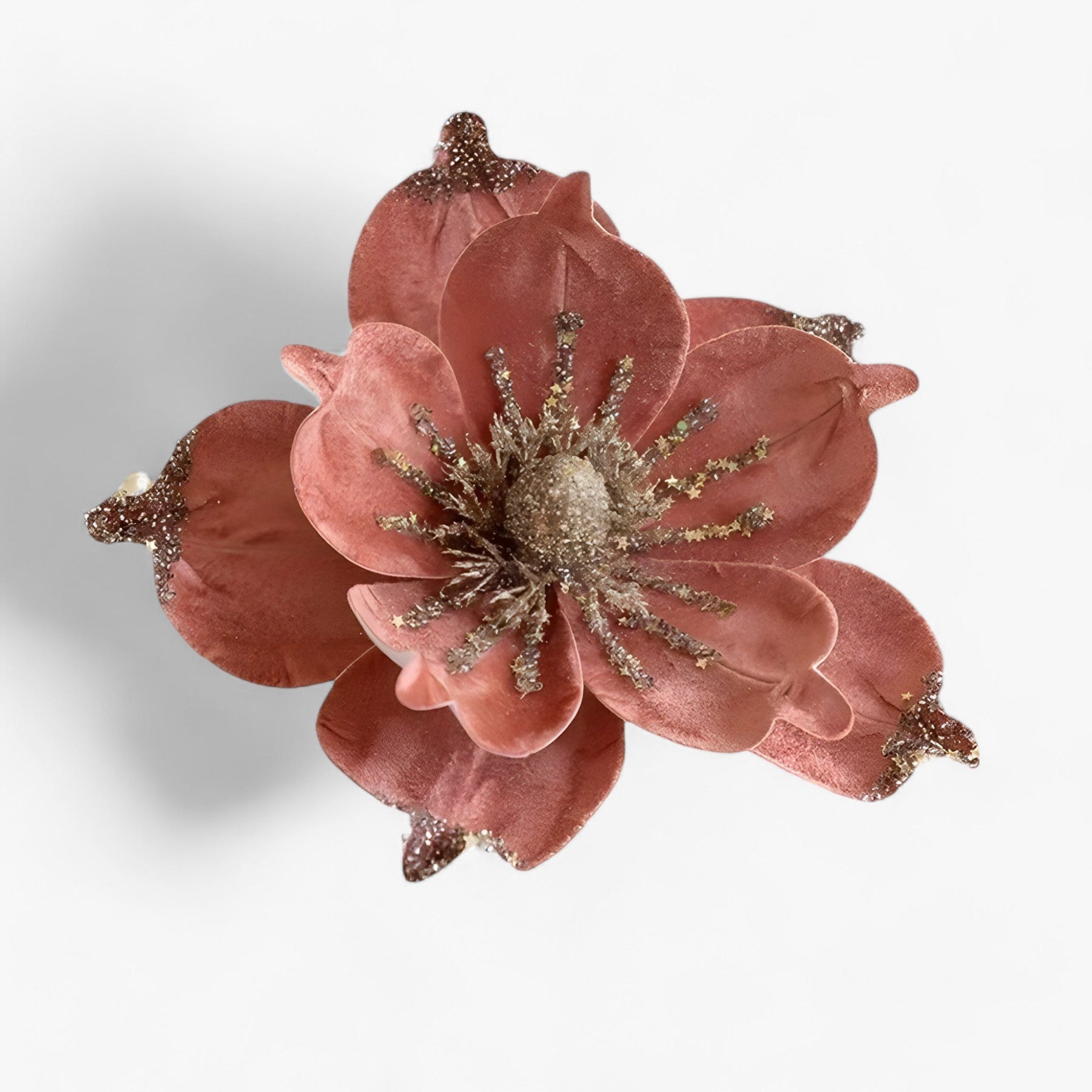 home & garden : Bloemen | Glanzende Kunstkerstbloemen - Vrolijke Ornamenten voor de Kerstboom en Nieuwjaarsdecoratie in roze van Pantinoshop
