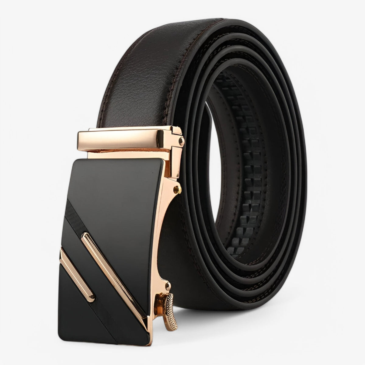 accessories : Moderne Zwarte Automatische riem in Goud van Pantino