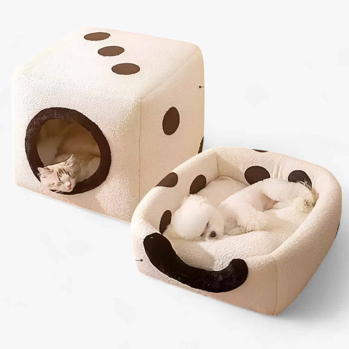 pets : Nova | Dobbelsteen Kattenhuis – Warm, Zacht en Opvouwbaar Nest in van Pantinoshop