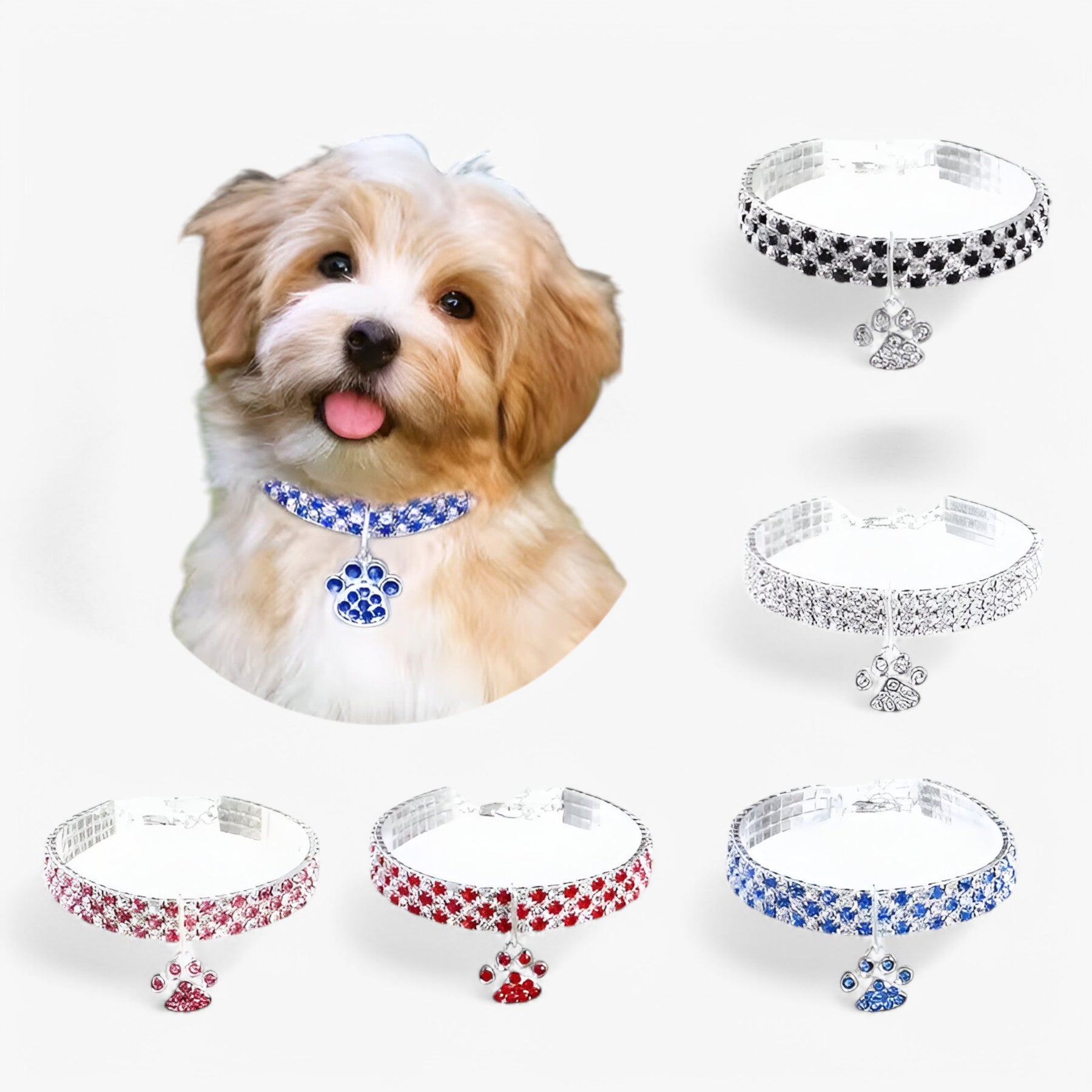 pets : Luna | Luxe Kristallen Halsband met Diamant Hanger in van Pantinoshop