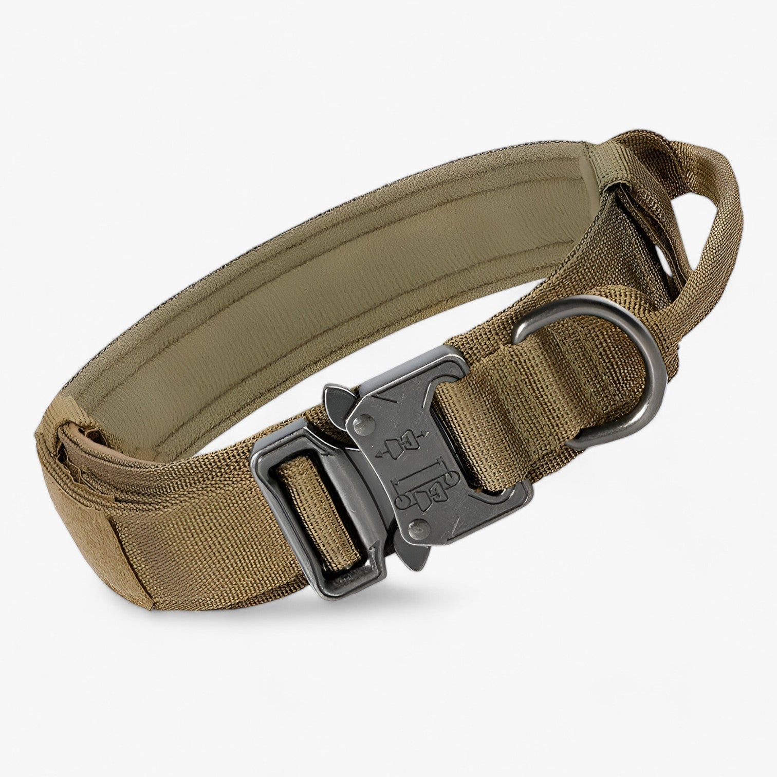 pets : Brodie| Tactisch hondenhalsband met handvat voor training in Bruine Halsband van Pantinoshop