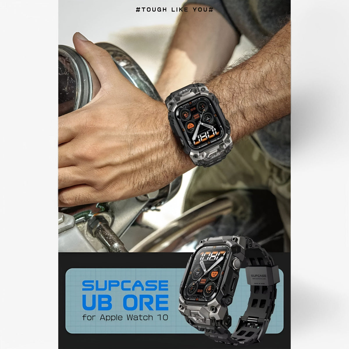 accessories : Titaan | Robuuste behuizing met riem voor Apple Watch 10 in van Pantinoshop