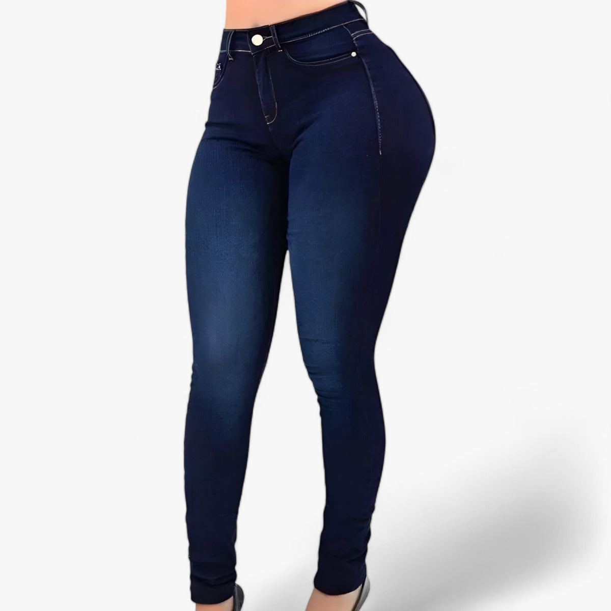 men's fashion : Mira | Jeans met hoge taille - Stijl en comfort cultiveren in Donkerblauw van Pantinoshop