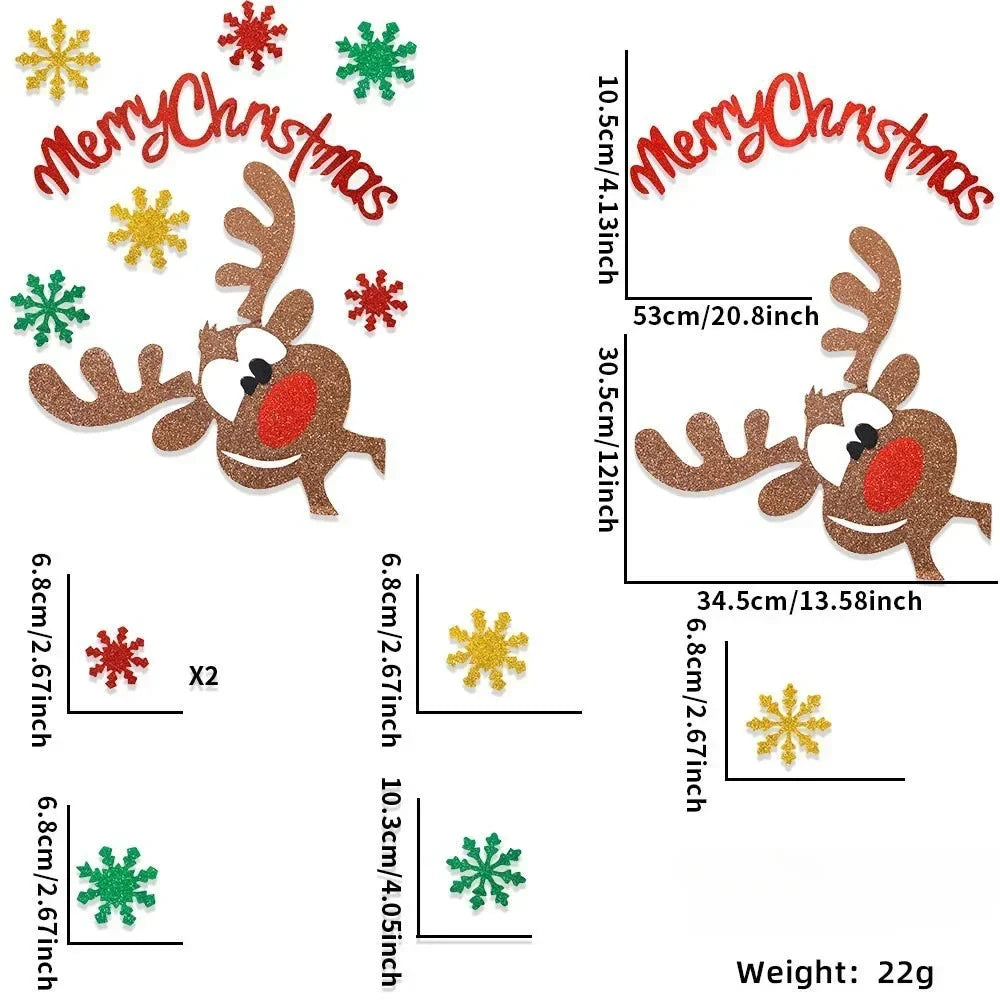 home & garden : Fristy | Kerstviltstickers voor deuren en ramen - Feestelijke decoratie voor thuis in Elaan 2 van Pantino