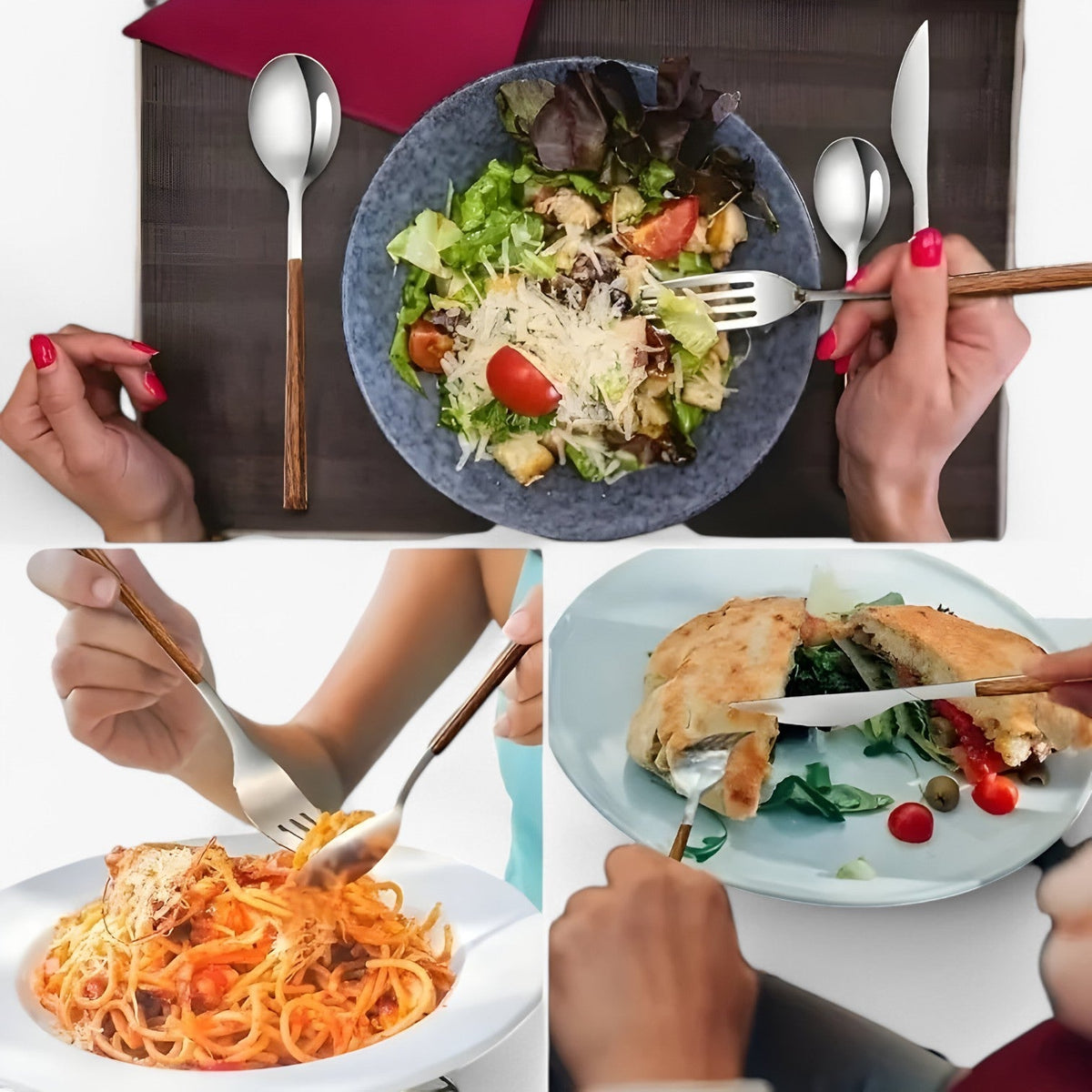 home & garden : Minette | 12-delige bestekset – houten handgrepen, vaatwasmachinebestendig in van Pantinoshop