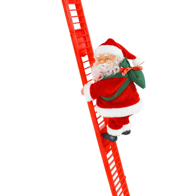home & garden : Vrolijk | Poupée du Père Noël Grimpant avec Musique - Décoration Festive pour Sapin de Noël in Rood van Pantino