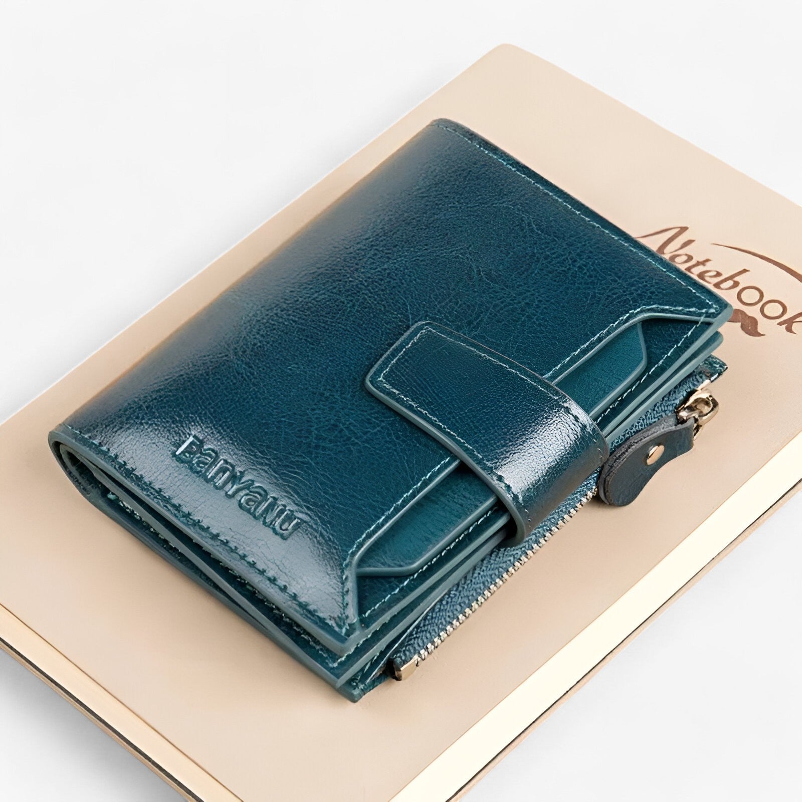 bags : Heidi| Lederen portemonnee voor dames RFID in Donkerblauw van Pantino
