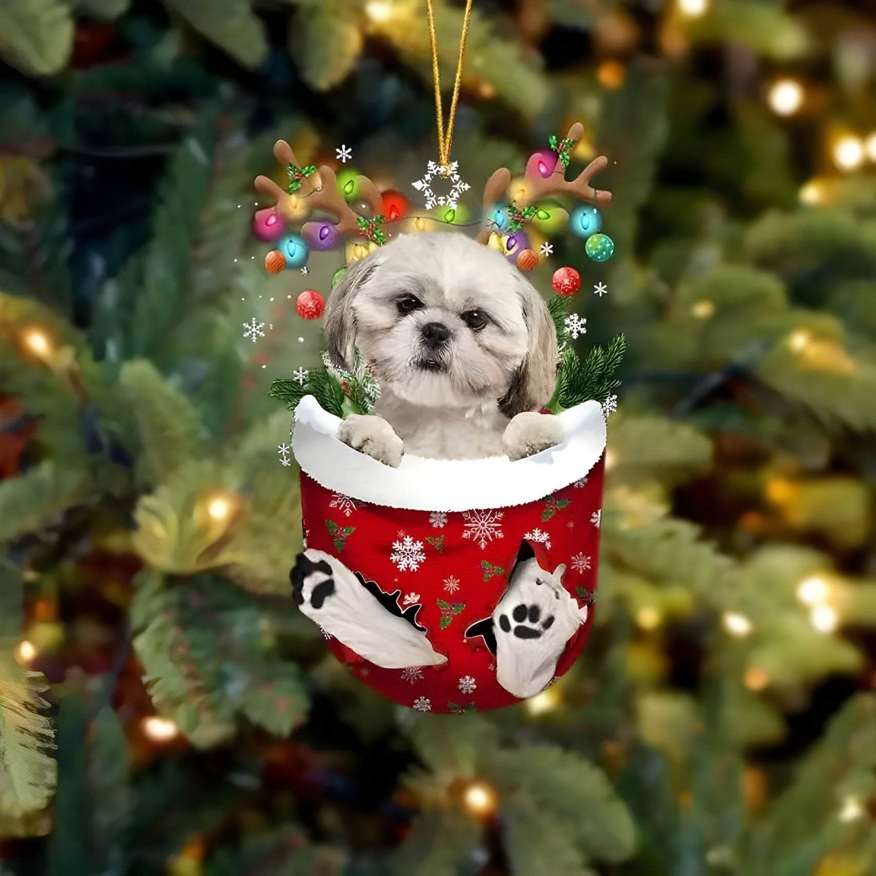 pets : Schattige Pupp Decoratie | Kerstboom Hangertje Hond - Feestelijke Charme en Cadeau voor Hondenliefhebbers in Stijl T van Pantinoshop