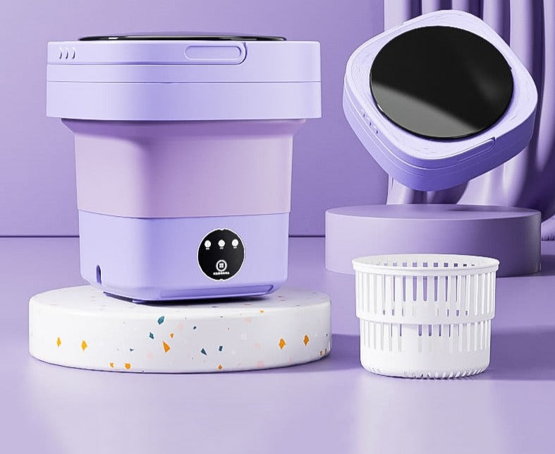home & garden : FoldaWash | De handige opvouwbare mini wasmachine met droger in Paars van Pantino