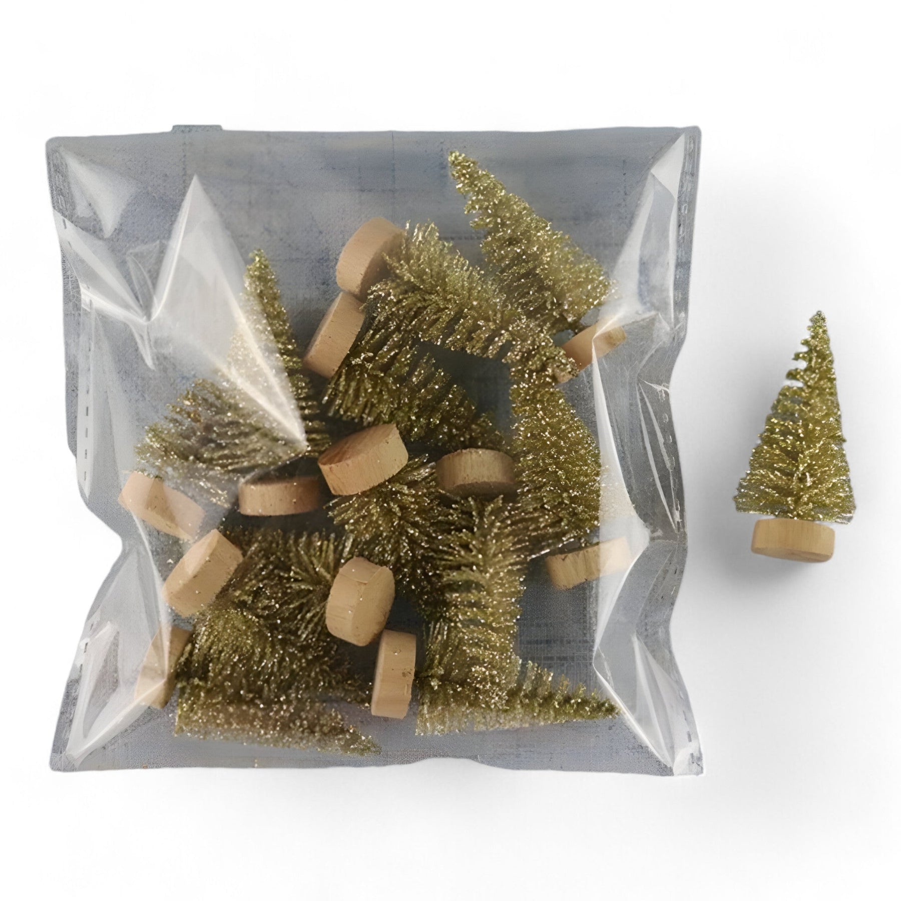 home & garden : Kerstliefhebber | 12PCS Mini Kerstbomen - Leuk en Feestelijk DIY Decor voor Huis en Kantoor in Goud zak van 12PCS van Pantinoshop