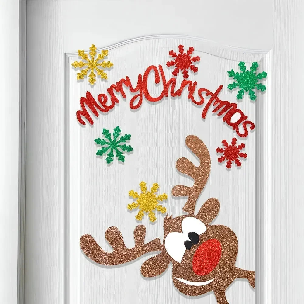 home & garden : Fristy | Kerstviltstickers voor deuren en ramen - Feestelijke decoratie voor thuis in van Pantino