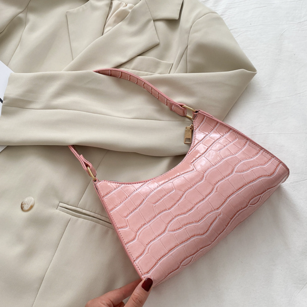 bags : Milou Luxe Leren Handtas in Roze van Pantino