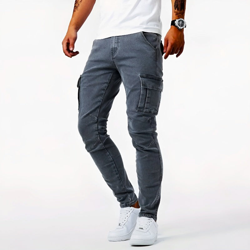 men's fashion : Albin - Cargobroeken - Rekbare broeken - Casual in Grijs van Pantinoshop