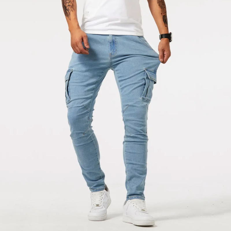 men's fashion : Robert | Casual Cargo-broeken in Lichtblauw van Pantinoshop