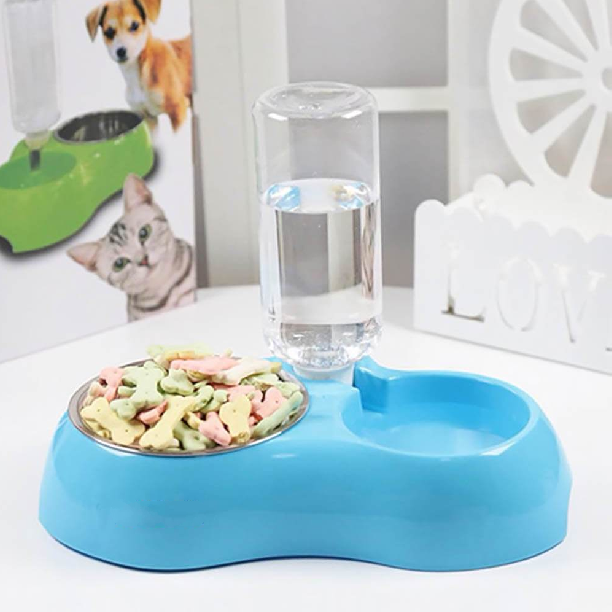 pets : DrinkPro - 3 in 1 voerbak voor honden en katten | Duurzaam materiaal in Blauw van Pantino