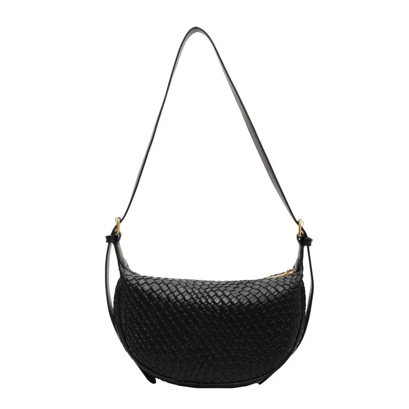 bags : Woven Grain Tote Bag in Black van Pantino