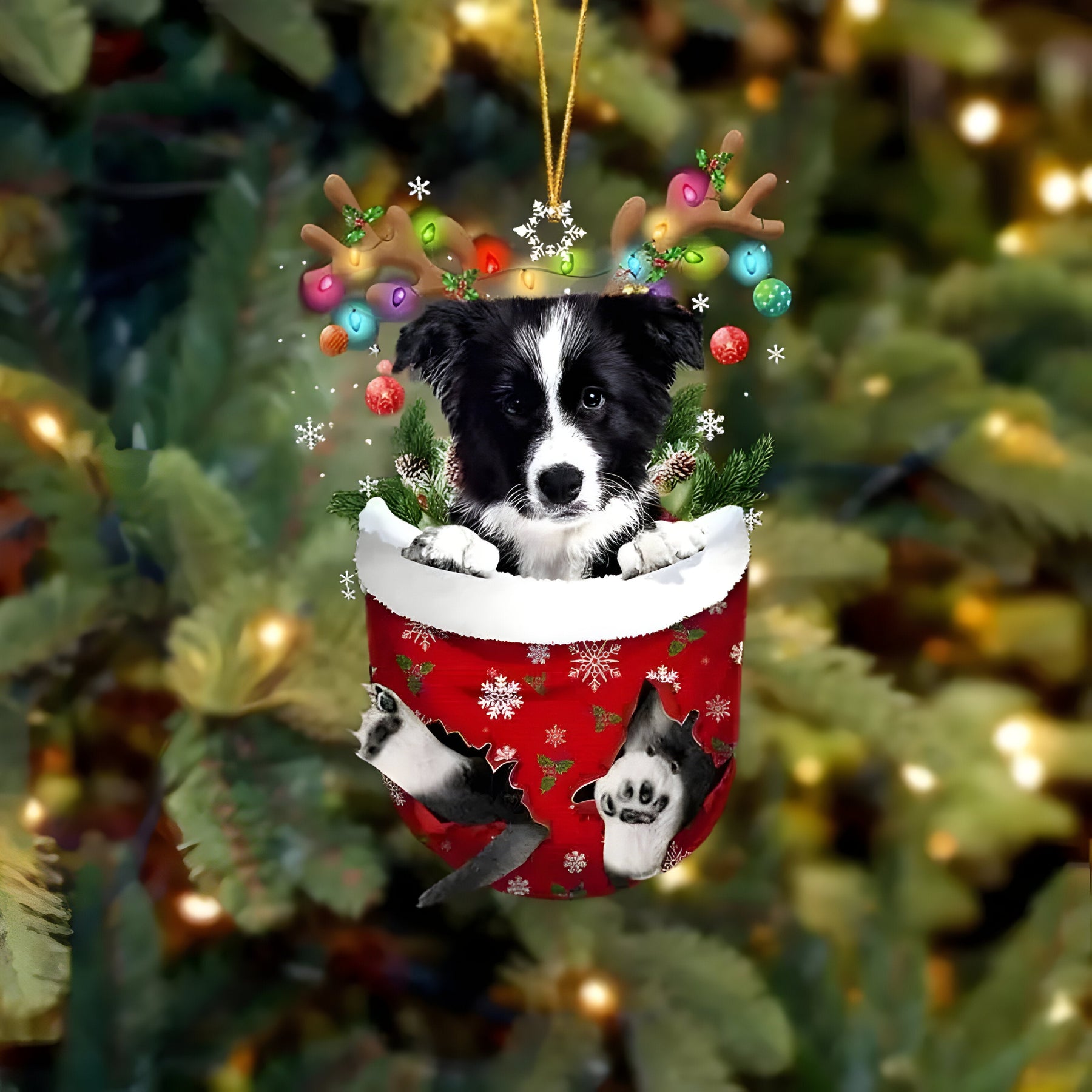 pets : Schattige Pupp Decoratie | Kerstboom Hangertje Hond - Feestelijke Charme en Cadeau voor Hondenliefhebbers in Stijl V van Pantinoshop