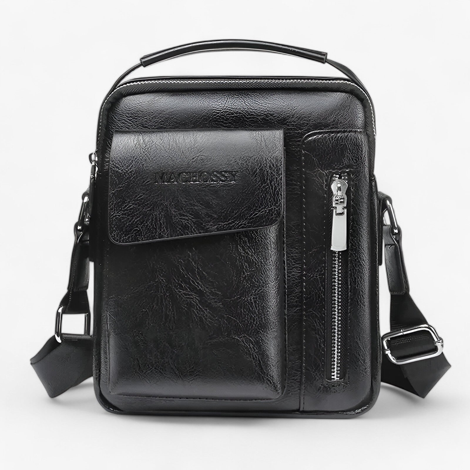 Liam | Vintage PU Leren Schoudertas - €25 : Liam | Vintage PU Leren Schoudertas in Zwart van Pantinoshop