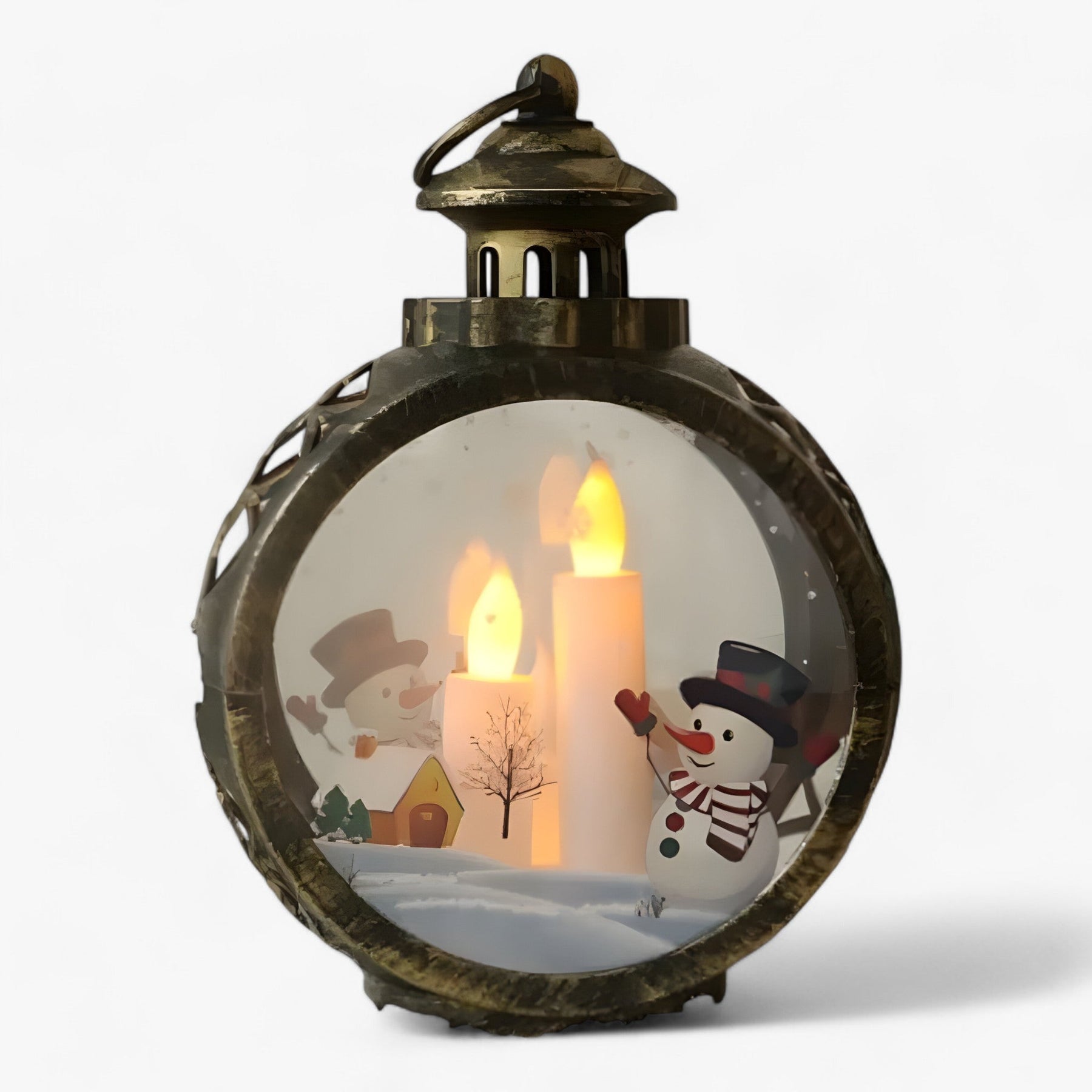 outdoor equipment : Julien | Kerstman Sneeuwpop Lamp - LED Lantaarn met Vlam Simulatie voor Buitendecoratie in 7 S 8.5x12cm van Pantinoshop