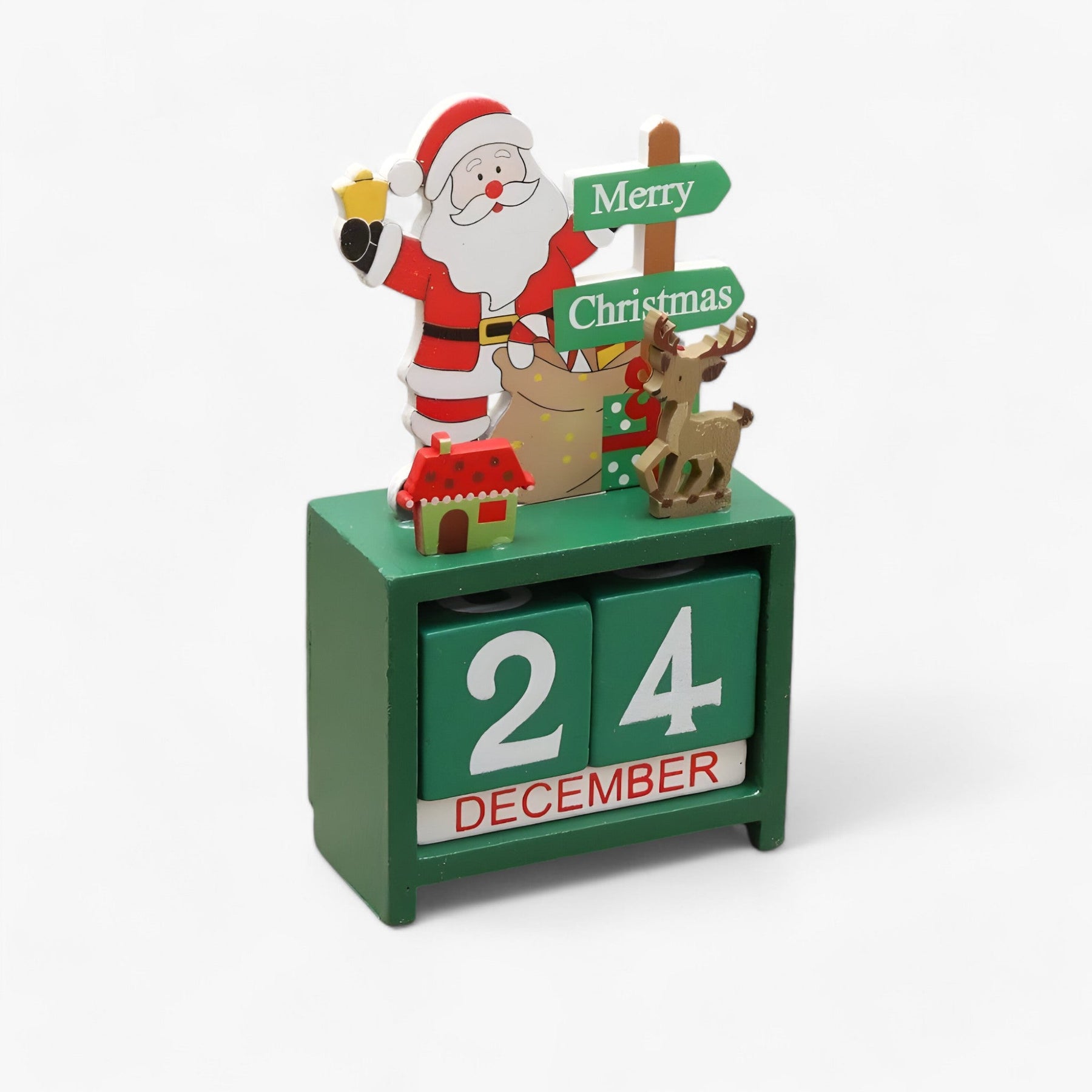 home & garden : Feestdagen Countdown Magie | Houten Kerstkalender met Kerstman en Sneeuwman - Voeg Opwinding toe aan je Feesten in D 7.5X3.3X16cm van Pantinoshop