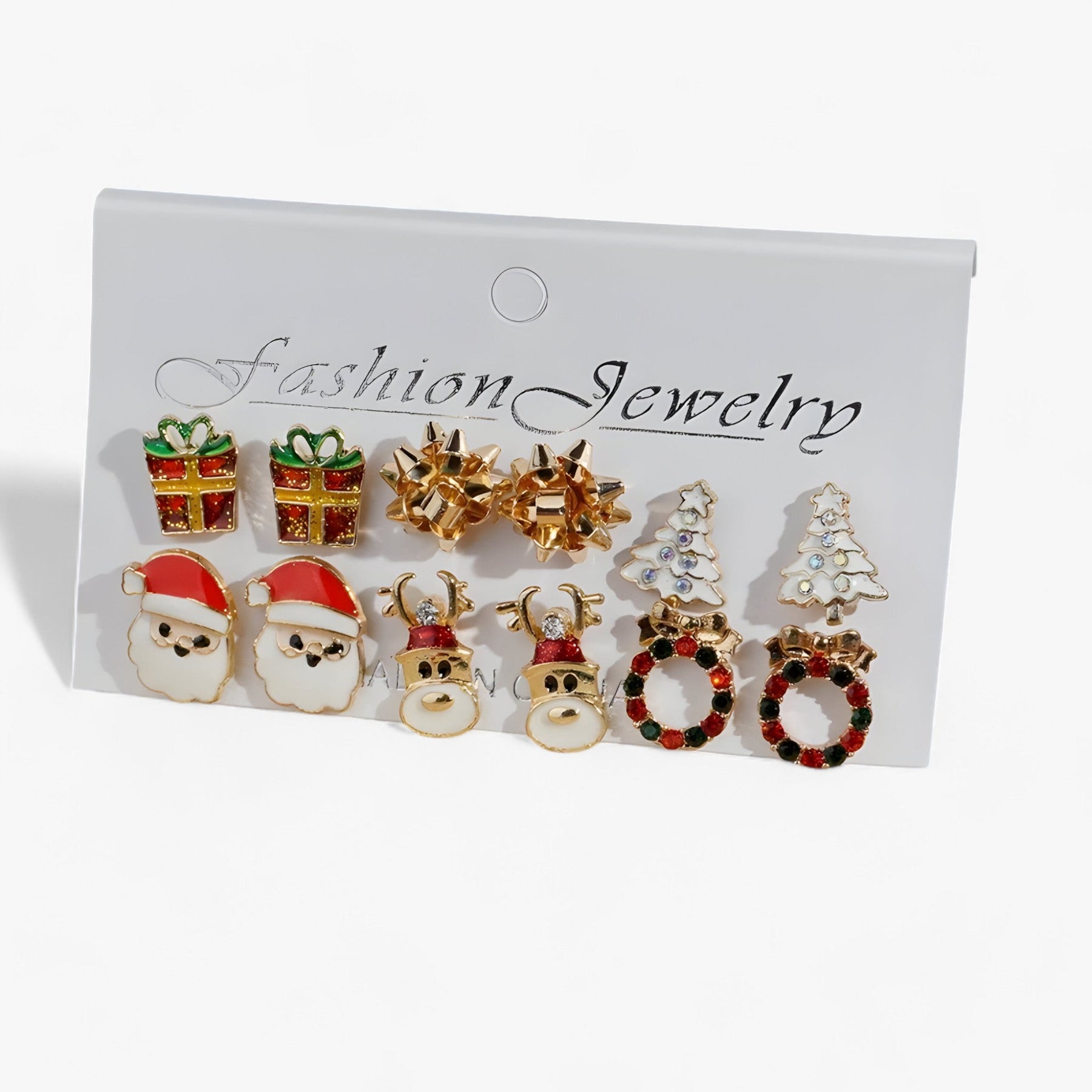 accessories : Sparkle | Set van 6 Paar Kerstoorbellen - Sprankelende Ontwerpen in Zirkonia in 2 van Pantinoshop