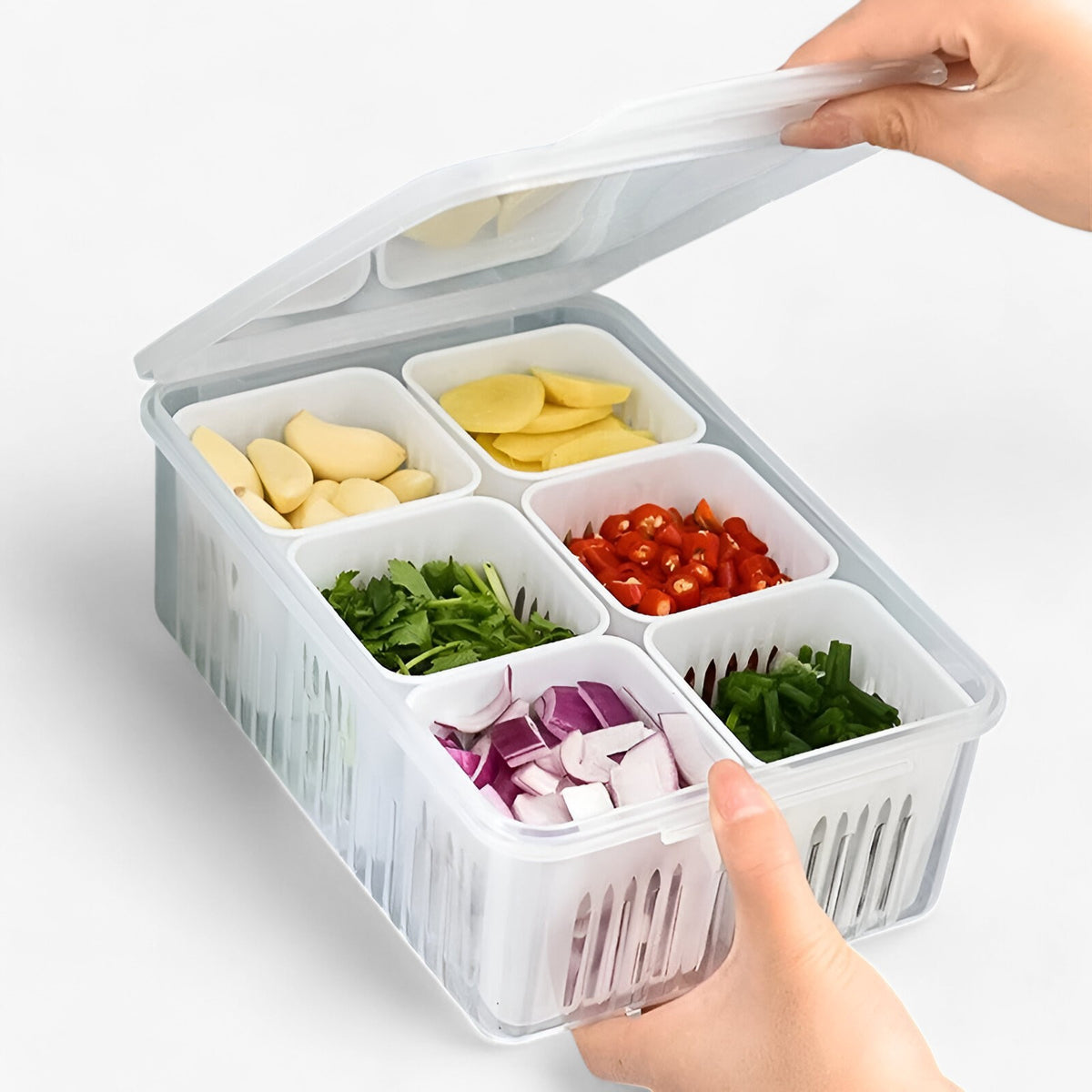 home & garden : Emma | FreshBox Transparante Organizer voor Verse Producten in 6 Rasters Doos van Pantinoshop