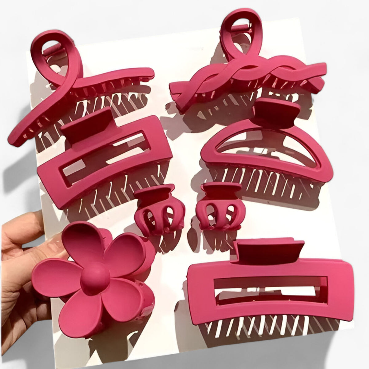 accessories : Isabella | Set van 8 Stijlvolle Haarspelden in rood van Pantinoshop