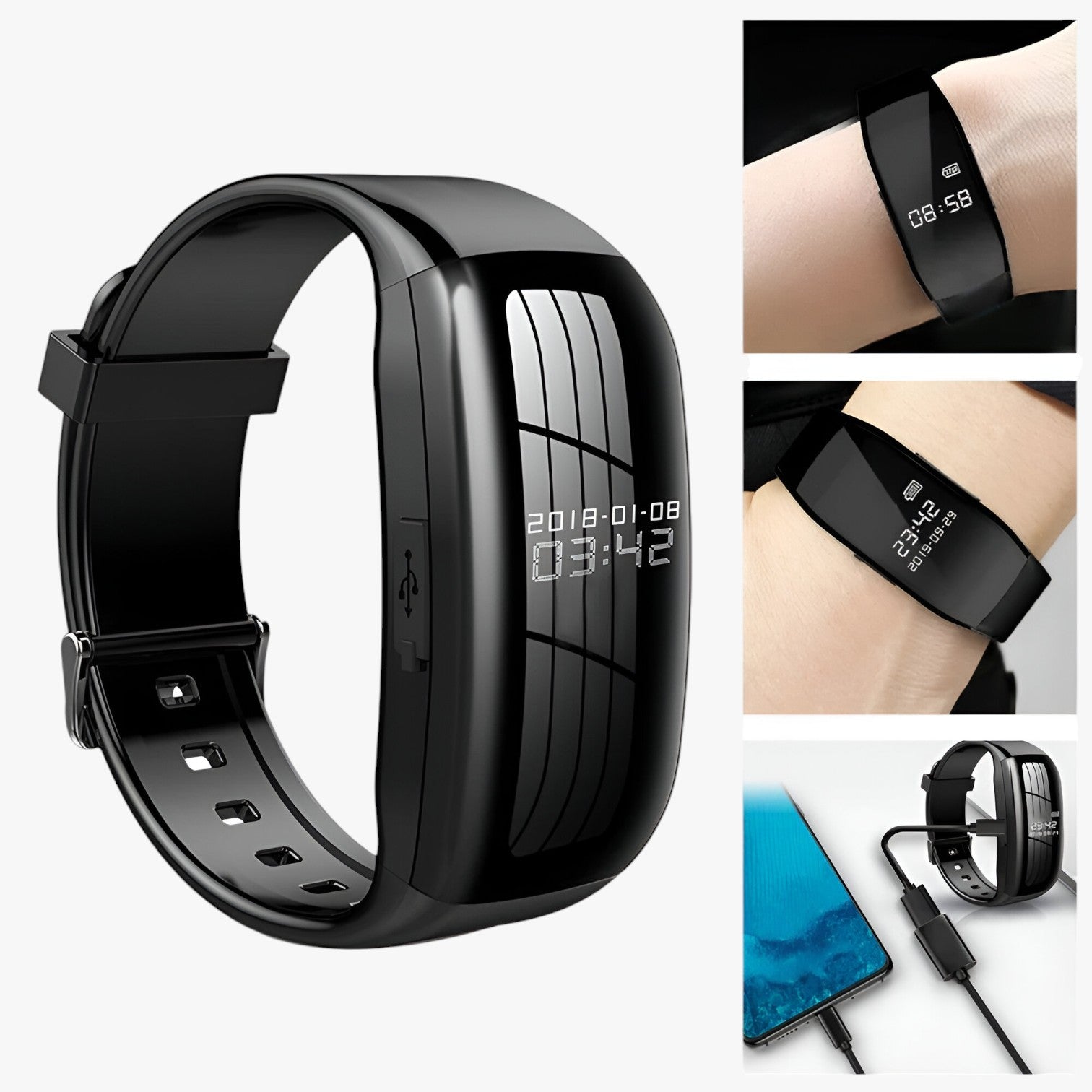 watches : Joris Mini Camera Horloge - Discreet opnemen en bewaren in één armband in van Pantinoshop