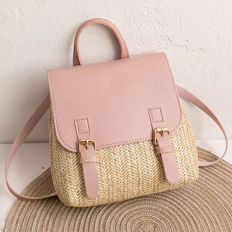 bags : BloomBag Vintage Rieten Tas in Roze van Pantino