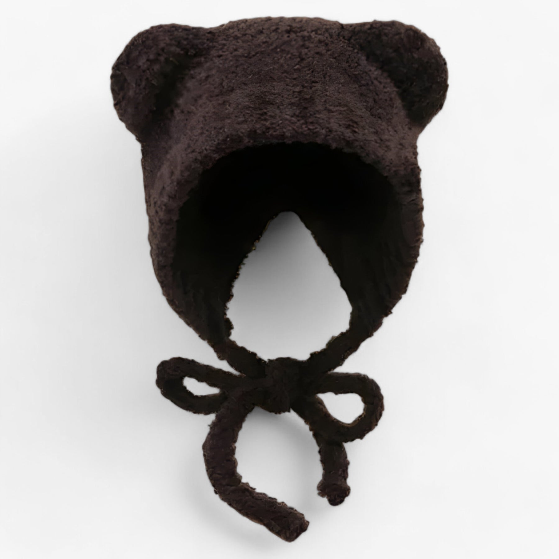 accessories : Yumi | Warme Leren-Wollen Muts - Trendy & Comfortabel in Bruin 56-58cm van Pantinoshop