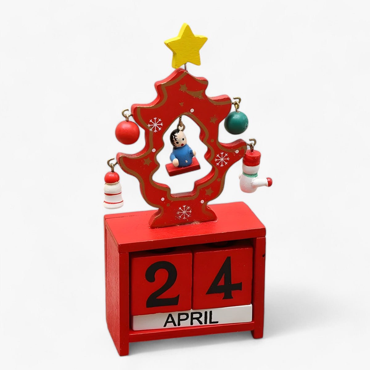 home & garden : Feestdagen Countdown Magie | Houten Kerstkalender met Kerstman en Sneeuwman - Voeg Opwinding toe aan je Feesten in B 7.5X3.3X16cm van Pantinoshop