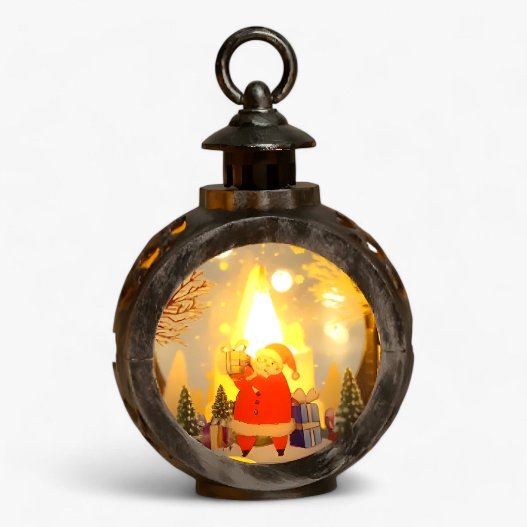 outdoor equipment : Julien | Kerstman Sneeuwpop Lamp - LED Lantaarn met Vlam Simulatie voor Buitendecoratie in 9 S 8.5x12cm van Pantinoshop