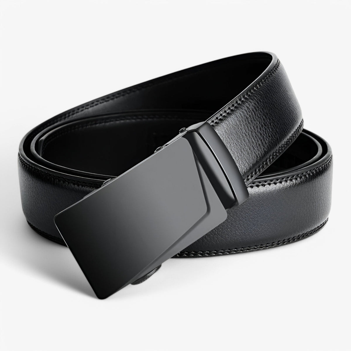 accessories : Heren Riem Zwart Leer met Automatische Gesp in van Pantino