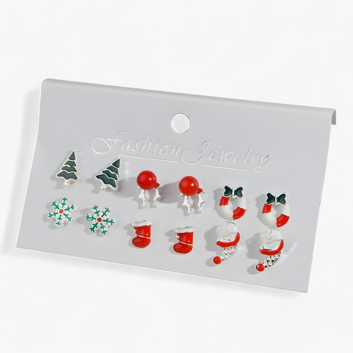 accessories : Sparkle | Set van 6 Paar Kerstoorbellen - Sprankelende Ontwerpen in Zirkonia in 1 van Pantinoshop