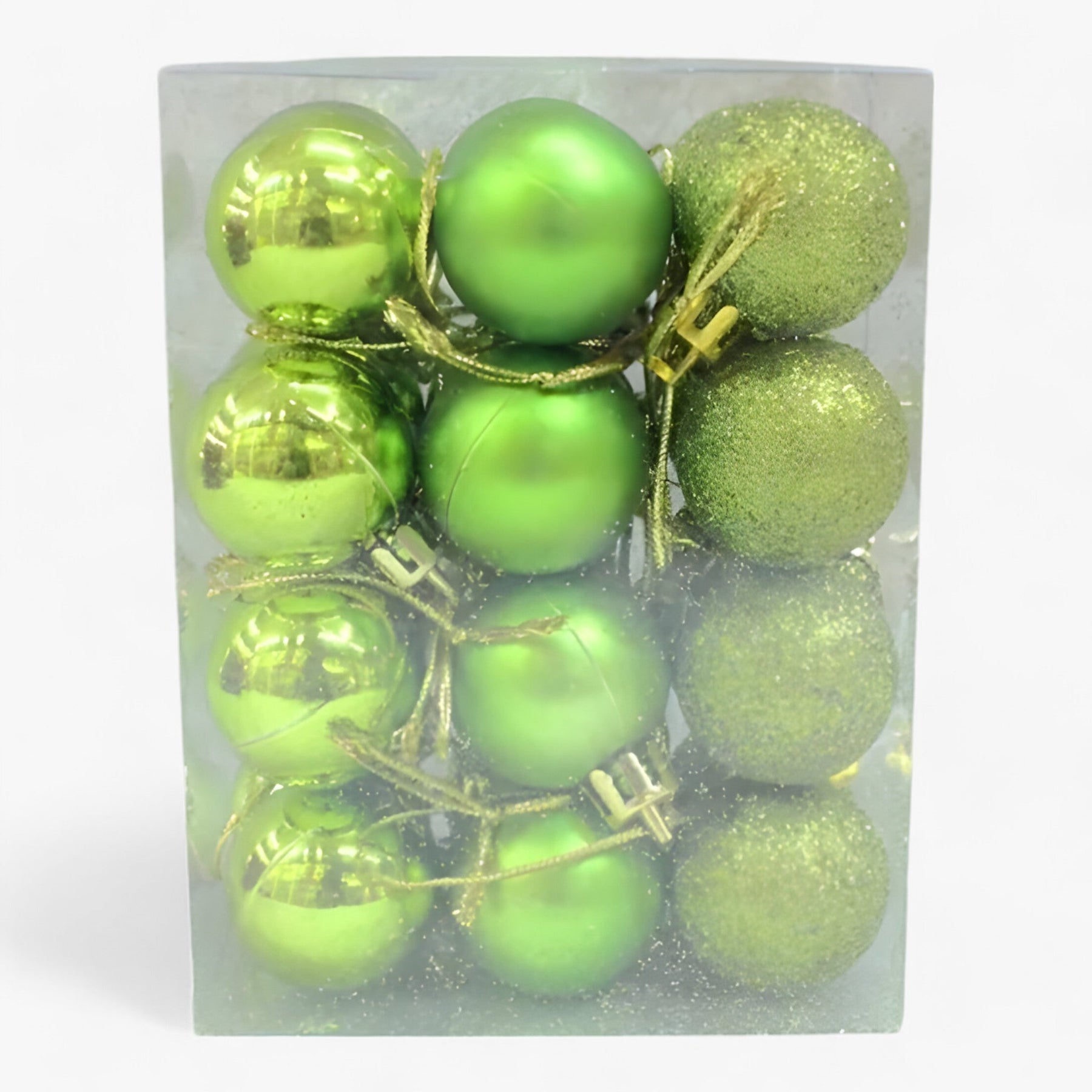 home & garden : Magic | Set van 24 Plastic Bollen - Gouden, Rode en Roze Decoraties voor in Lichtgroen van Pantinoshop