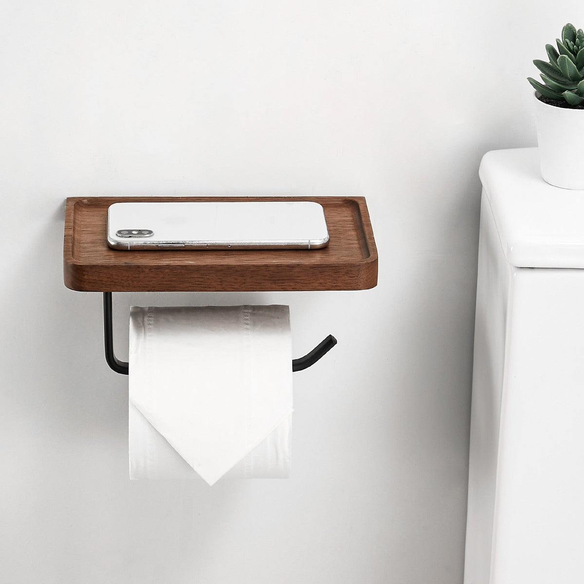 home & garden : SmartHome - Design toiletrolhouder hout | telefoonhouder | hygienisch in van Pantino