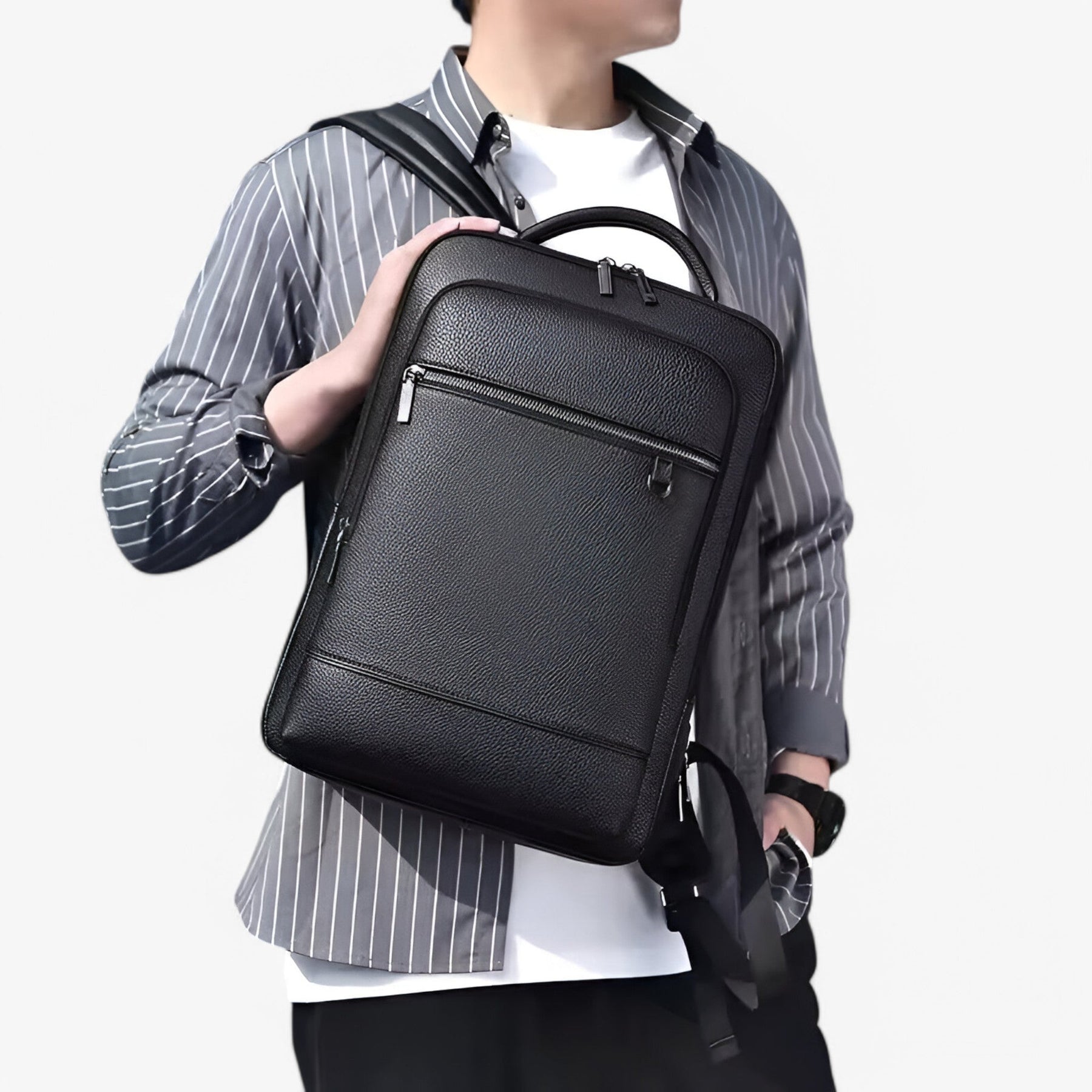 bags : Leonardo | Leren Rugzak met USB in van Pantinoshop