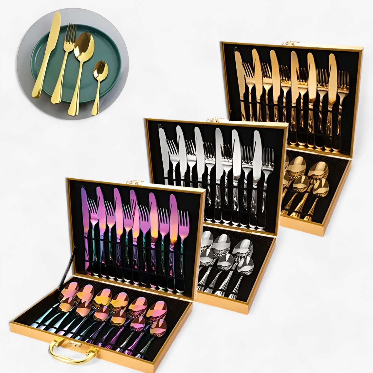 home & garden : Isabel | 24-delt Bestiksæt – Stilfuldt og Holdbart Rustfrit Stål Spisebestik in van Pantinoshop