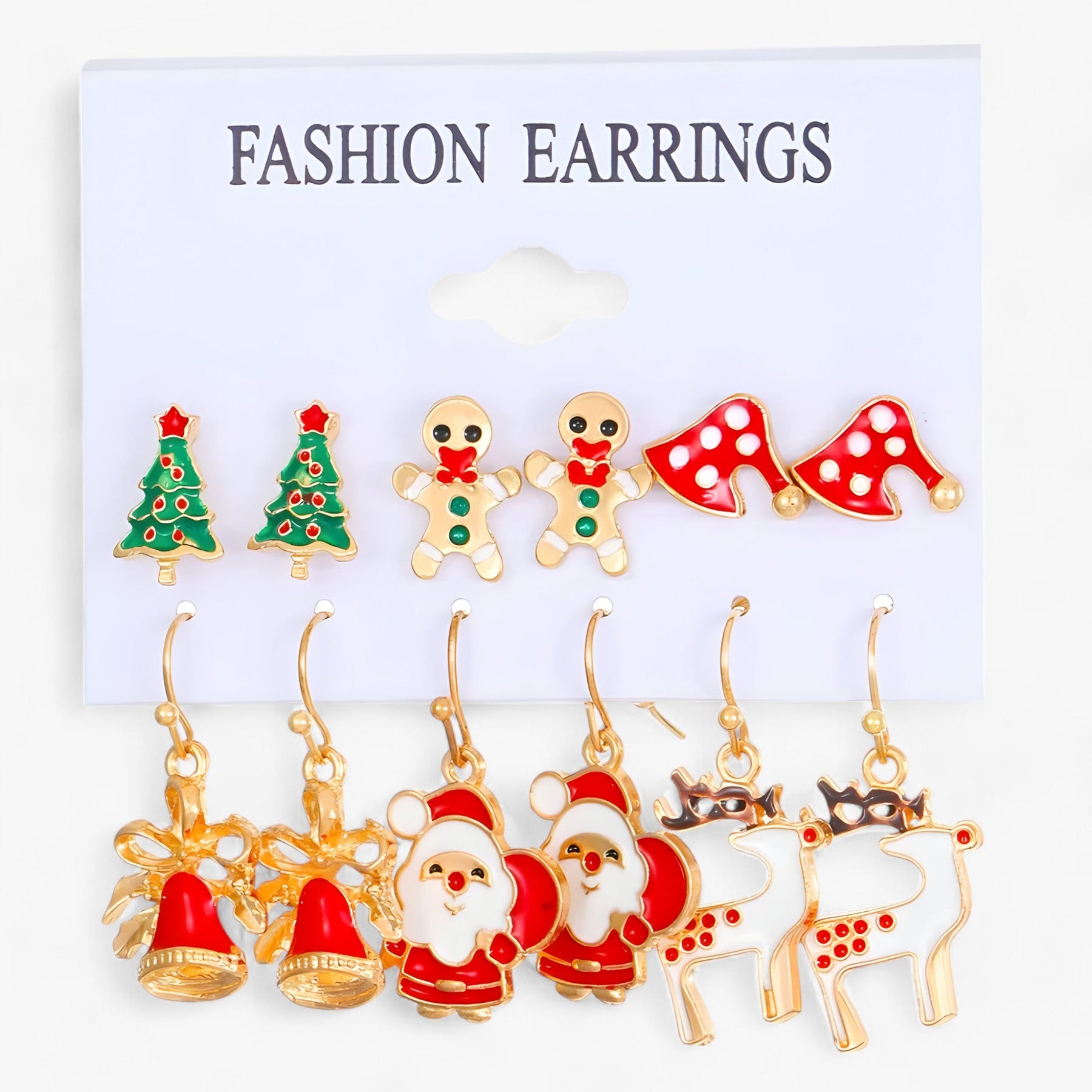 accessories : Sparkle | Set van 6 Paar Kerstoorbellen - Sprankelende Ontwerpen in Zirkonia in 5 van Pantinoshop