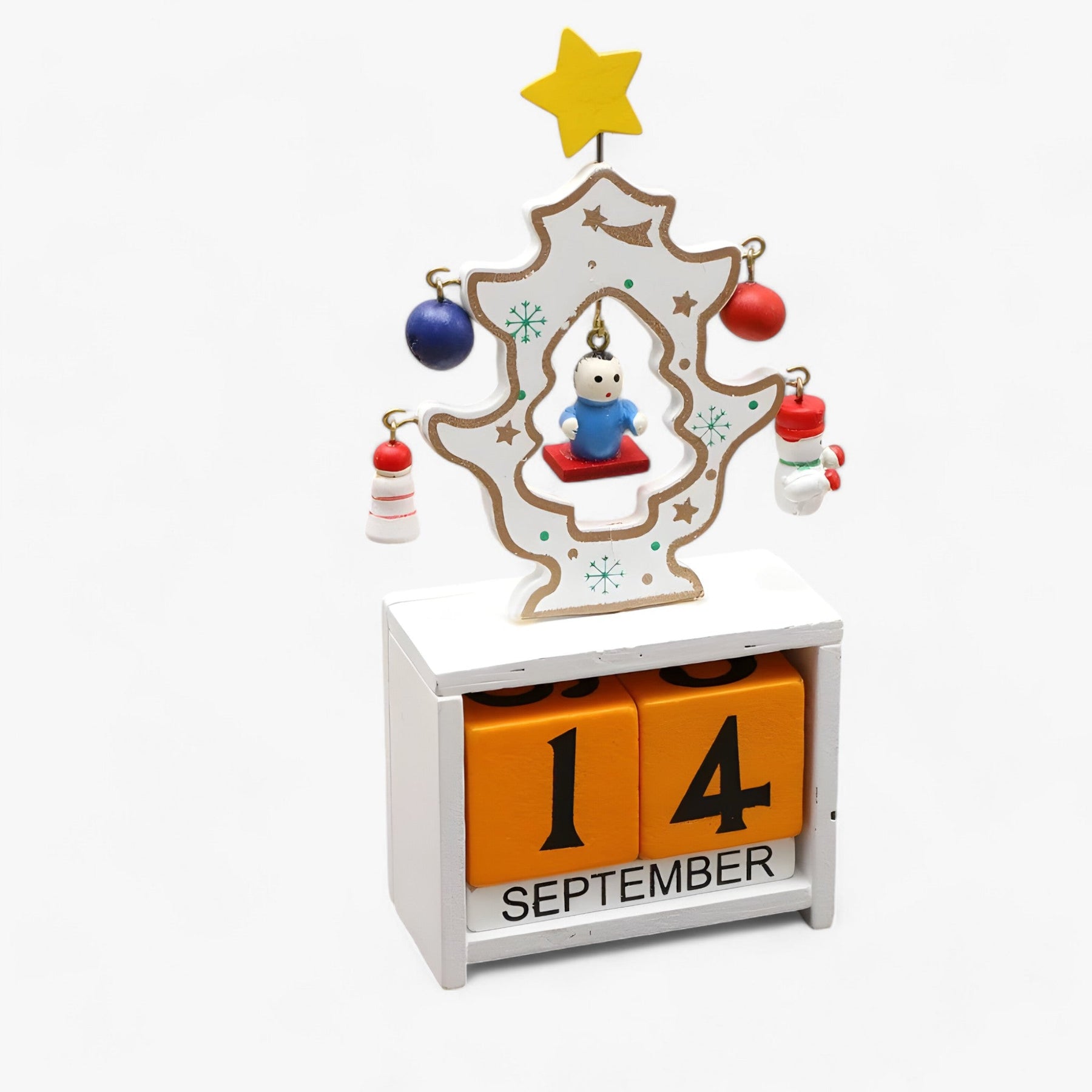 home & garden : Feestdagen Countdown Magie | Houten Kerstkalender met Kerstman en Sneeuwman - Voeg Opwinding toe aan je Feesten in C 7.5X3.3X16cm van Pantinoshop