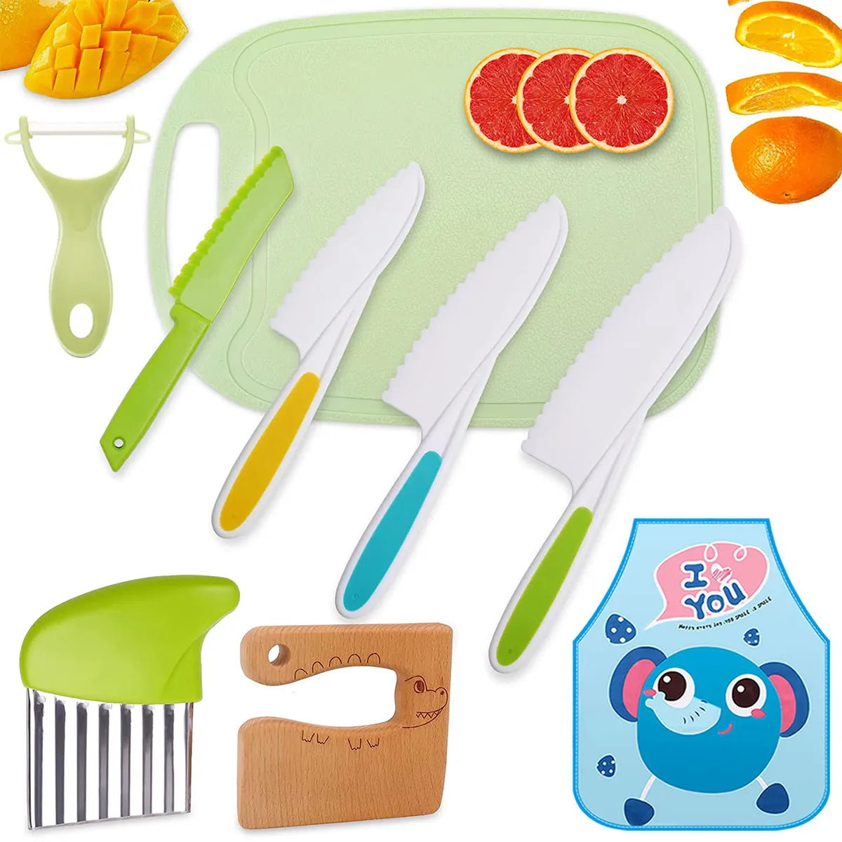 home & garden : LittleChefs™ Knives Set: Waar Veiligheid En Plezier Samenkomen in LittleChefs Knives Set - Set Van 9 Items van Pantino