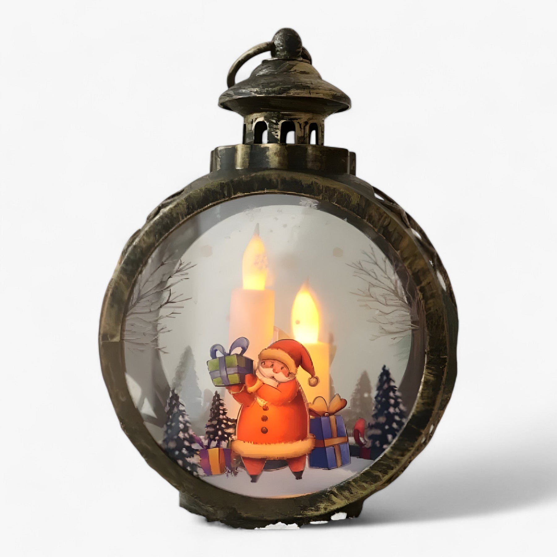 outdoor equipment : Julien | Kerstman Sneeuwpop Lamp - LED Lantaarn met Vlam Simulatie voor Buitendecoratie in 10 S 8.5x12cm van Pantinoshop
