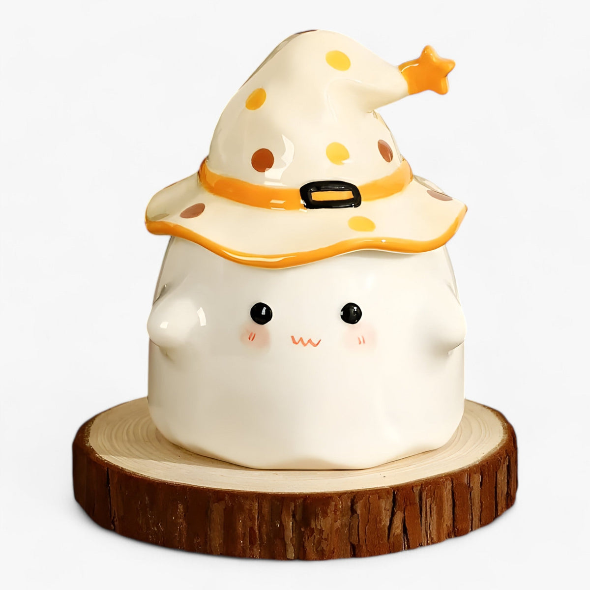 home & garden : Nathalie | Grappige Spook Keramiek Tassen - Koffietassen met Deksel voor Halloween in Geel 350ml van Pantinoshop